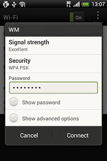Follow the instructions on the display to select security settings, if required.Press Connect.
