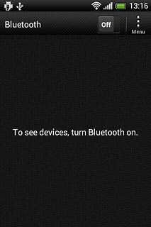 Press the field next to Bluetooth to select On.