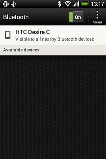 Press the name of your phone to turn Bluetooth visibility on or off.