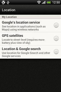 Press Google's location service to turn wireless networks on or off.