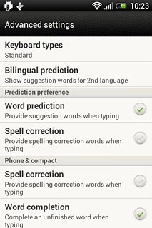 When the field next to the menu item is ticked (V), the function is turned on.
