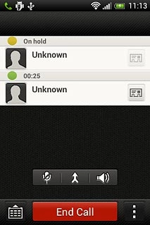Make sure the call you want to end is active.Press End Call.The active call is ended and the call on hold is automatically activated.