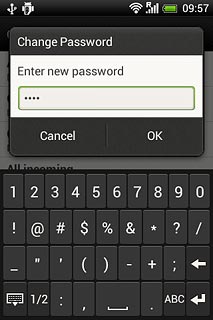 Key in the new barring password and press OK.