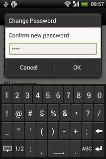Key in the new barring password again and press OK.
