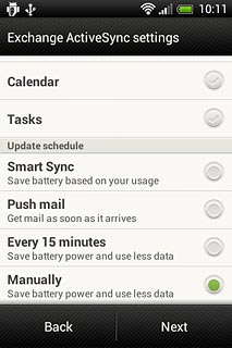 Press Manually or the required setting.