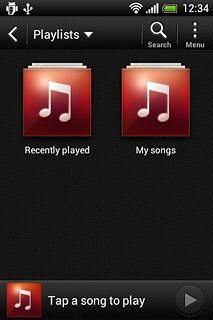 Press the drop down list at the top of the display.Go to the required audio file or playlist.