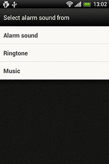 Press Alarm sound, Ringtone or Music.