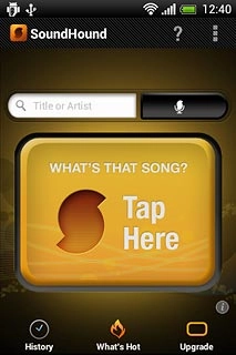Hold your phone to the external source and press Tap Here to start recording.Wait a moment while your phone records the music.Your phone searches for music details on the internet and after a moment the result is displayed.