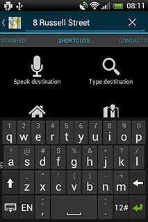 Key in the required destination and press enter.