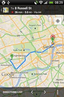 To get directions:Press DIRECTIONS LIST.
