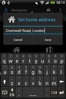 If it's the first time you use the function:Key in your home address and press Save.