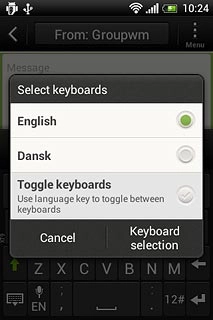 Press the required writing language.