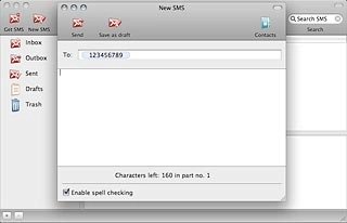 Click the message field and write the text message.