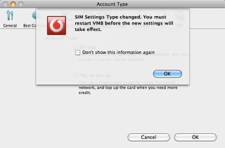 Click OK.The data card application is restarted.