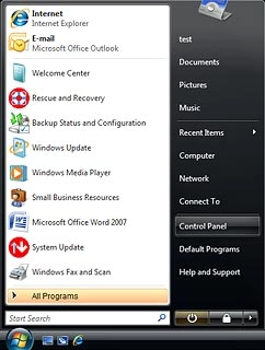 Click Control Panel.