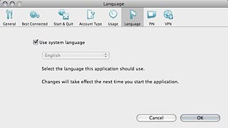 Click the box next to Use system language to turn off the setting.When the box next to the menu item is empty, the setting is turned off.