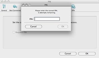 Highlight the field next to PIN and key in your PIN.