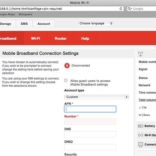 Highlight the field below APN.Key in hs.vodafone.ie