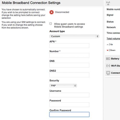 Highlight the field below Confirm Password and key in vodafone
