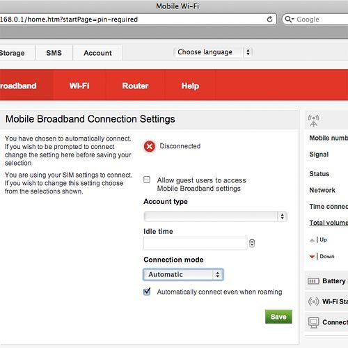 Click the drop down list below Connection mode.
