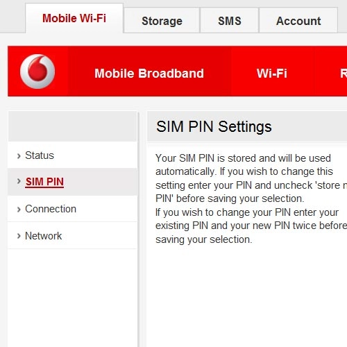 Click SIM PIN.