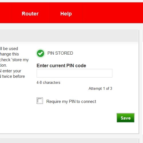 Click the box next to Require my PIN to connect to turn use of PIN on or off.