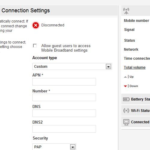 Highlight the field below APN.Key in hs.vodafone.ie
