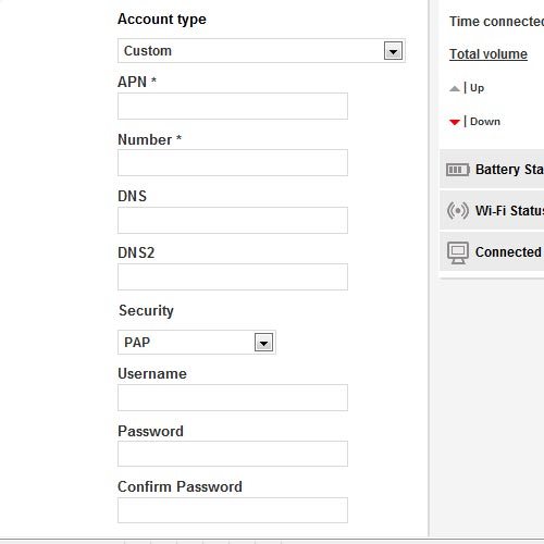 Highlight the field below Username and key in vodafone