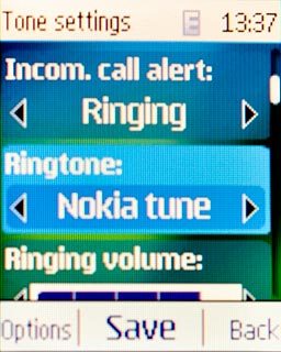 Scroll to Ringtone and press Navigation key right to select Open Gall..