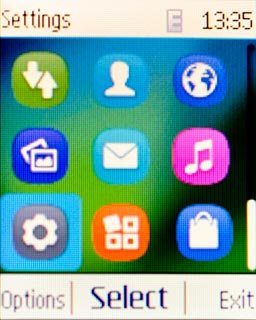 Scroll to Settings and press the Navigation key.