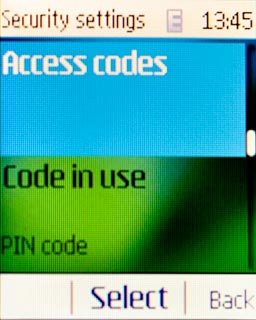 Scroll to Access codes and press the Navigation key.