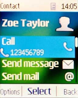 Highlight the required number and press the Navigation key.