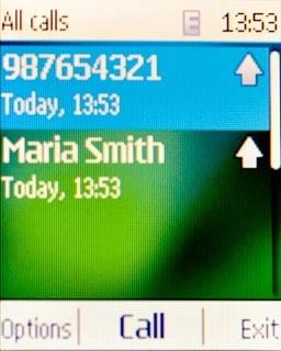 Highlight the required number and press the Navigation key.