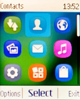 Scroll to Contacts and press the Navigation key.