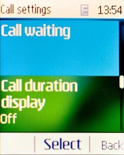 Scroll to Call waiting and press the Navigation key.