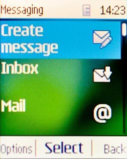 Scroll to Create message and press the Navigation key.