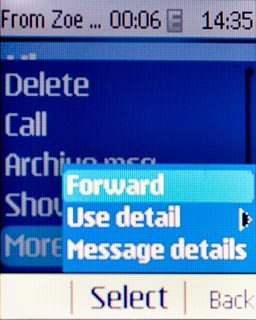 Scroll to Forward and press the Navigation key.