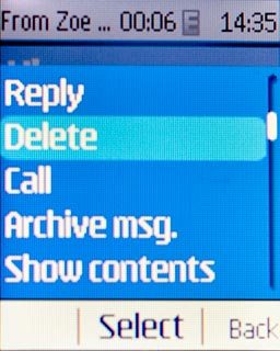 Scroll to Delete and press the Navigation key.