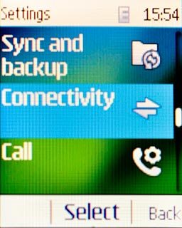 Scroll to Connectivity and press the Navigation key.