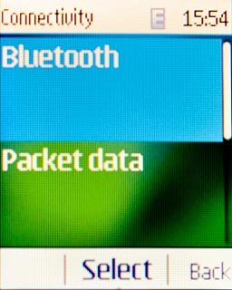 Scroll to Bluetooth and press the Navigation key.