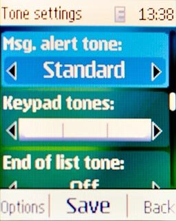 Scroll to Msg. alert tone and press Navigation key right to select the required message tone or Open Gall..