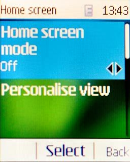 Scroll to Home screen mode and press Navigation key right to select On.