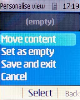 Scroll to Move content and press the Navigation key.