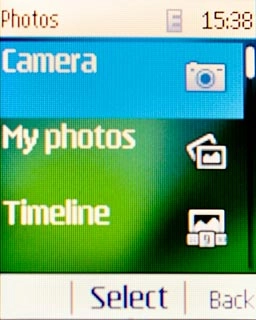 Scroll to Camera and press the Navigation key.
