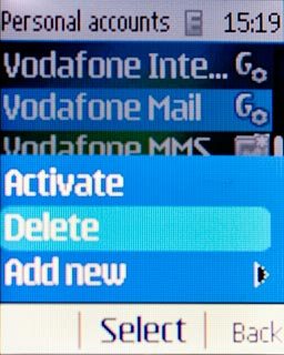 Scroll to Delete and press the Navigation key.