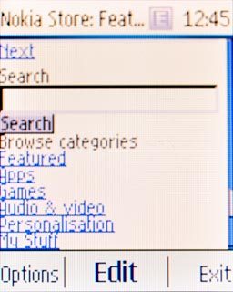 To search by name:Scroll to Search and press the Navigation key.