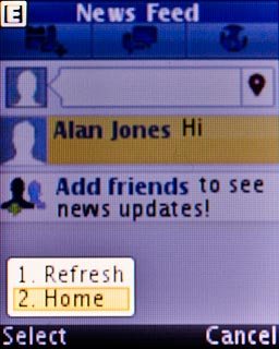Scroll to Home and press the Navigation key.
