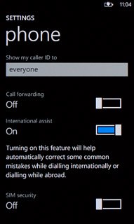 Press the indicator next to SIM security.