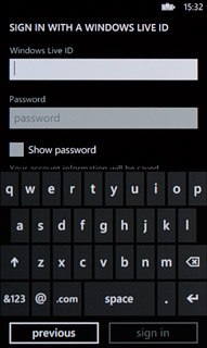 Press the field below Windows Live ID and key in your email address for your Windows Live account.