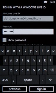 Press sign in.Wait a moment while your Windows Live account is activated.